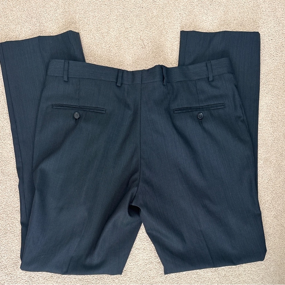 Men’s Dress Pants 38R –Navy Pinstripe –Wool Blend| NWOT| Arturo Calle Black Line - Picture 9 of 10